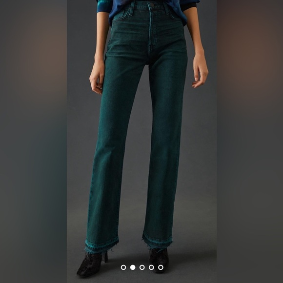 Hudson Faye Overdye Scarab High-Rise Bootcut Jeans, Size 28 - Picture 2 of 16